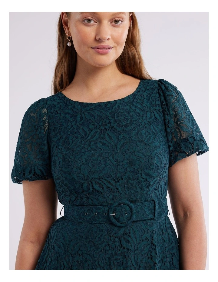 Avette Lace Dress in Emerald image 2