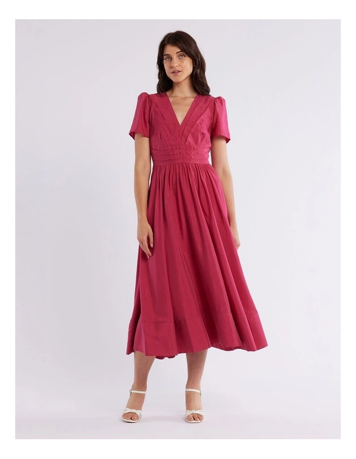 Arabella Midi Dress in Raspberry image 1