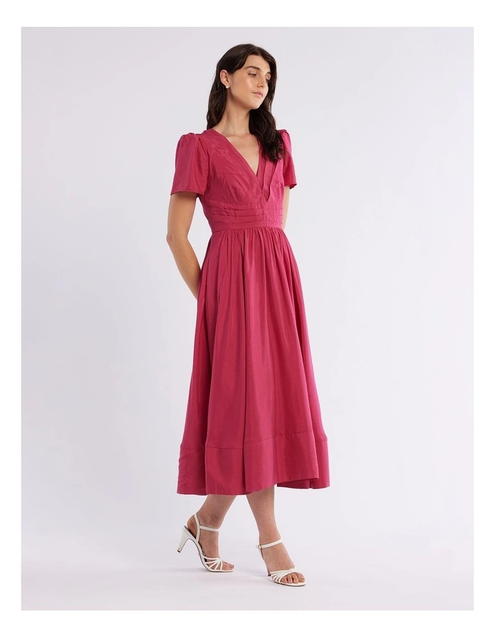 Arabella Midi Dress in Raspberry image 4