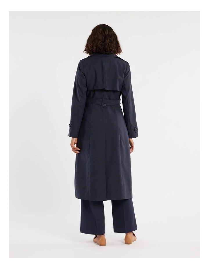 Miley Trench Coat in Navy image 3