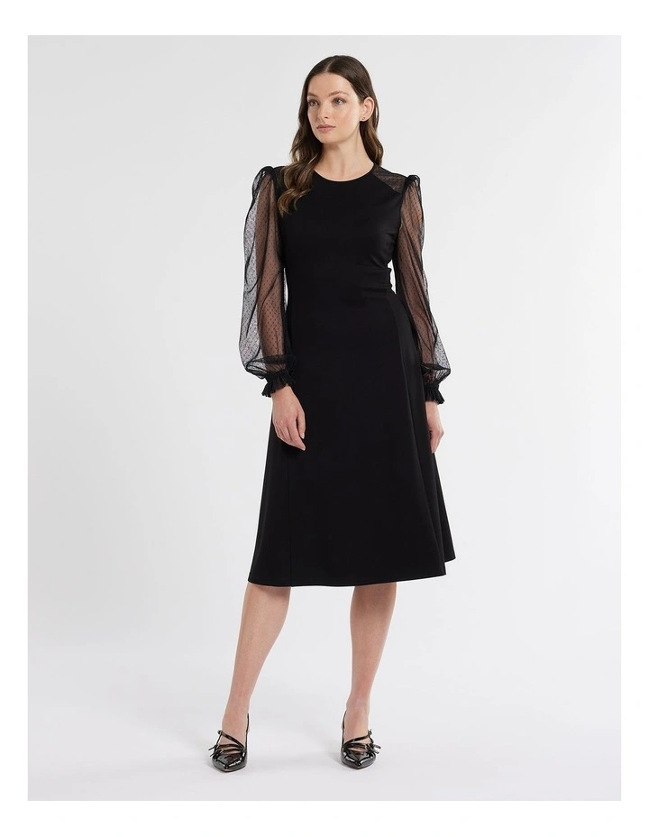 Alexandra Ponte Dress in Black image 1