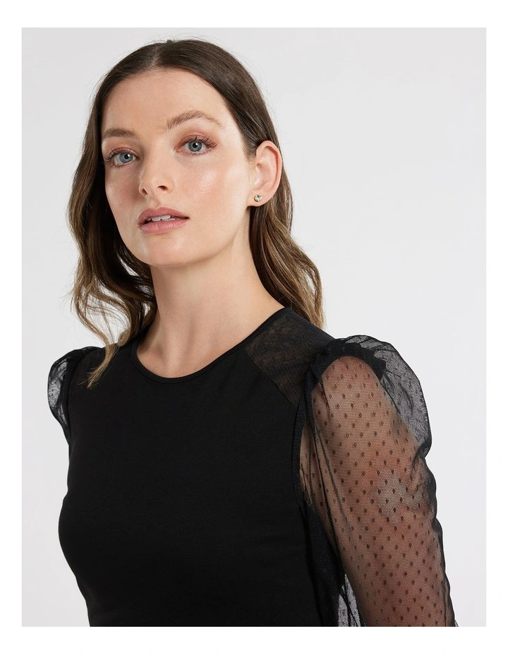 Alexandra Ponte Dress in Black image 2