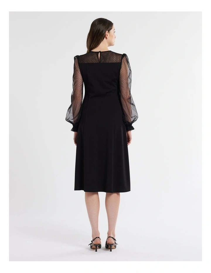Alexandra Ponte Dress in Black image 3
