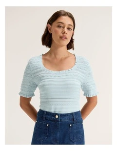 Le Jardin Knit Top in Cornflower