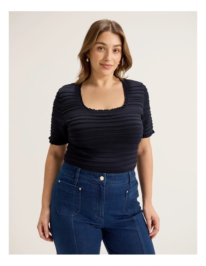 Le Jardin Knit Top in Ink image 1