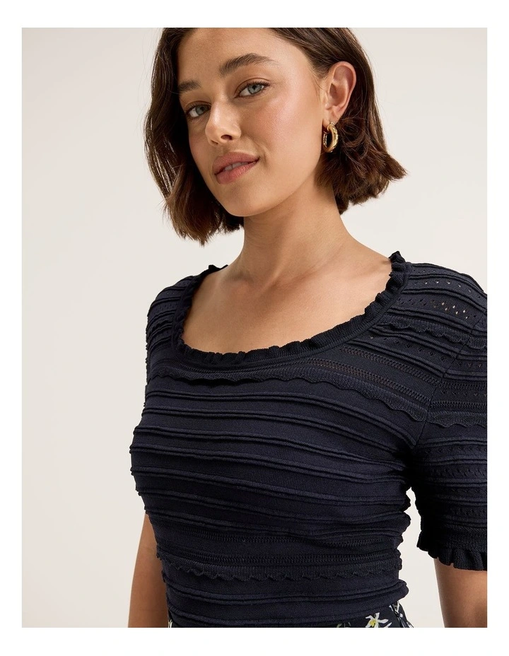 Le Jardin Knit Top in Ink image 4