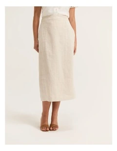 Celine Midi Skirt in Flax