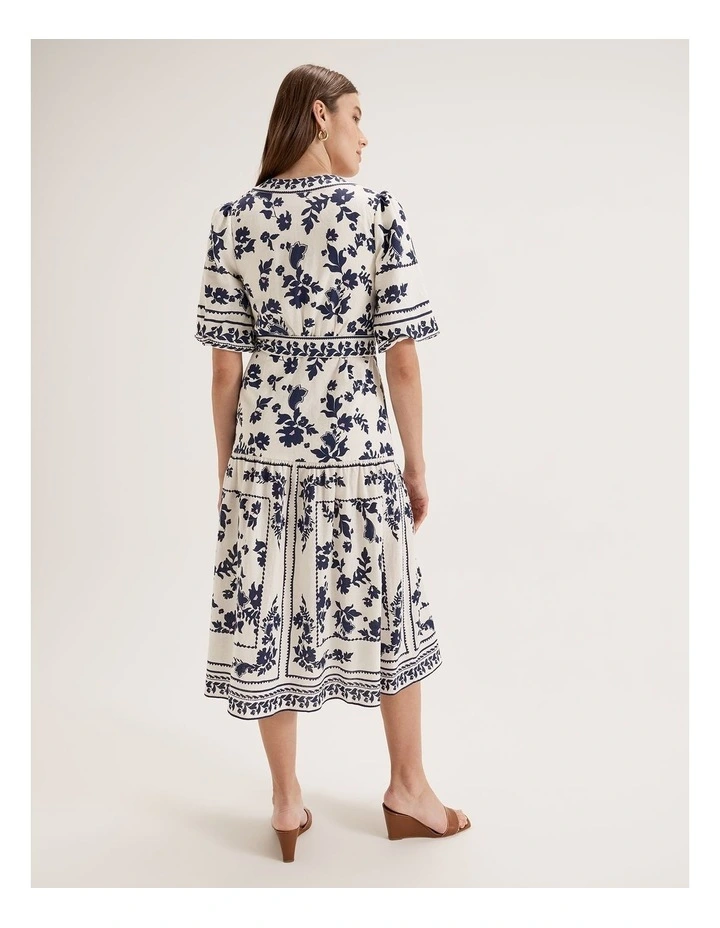 Riviera Scarf Wrap Dress in Ivory image 2