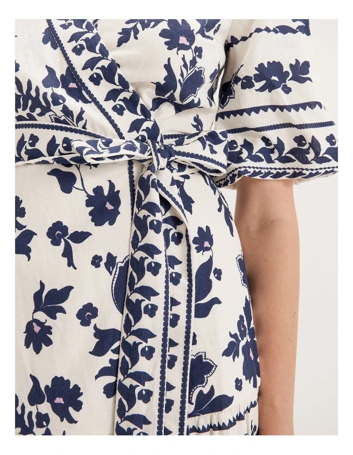 Riviera Scarf Wrap Dress in Ivory image 4
