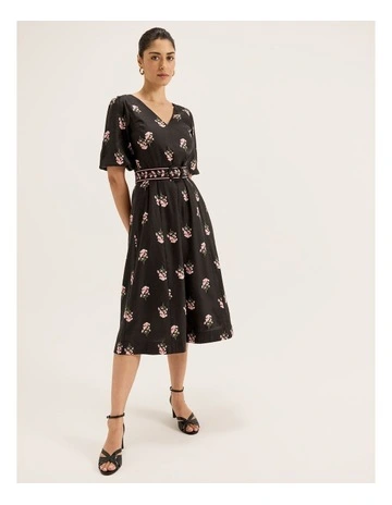 Mozart Bloom Dress in Black