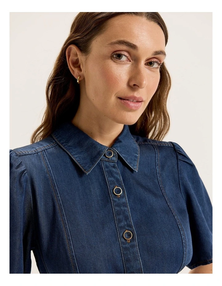 Basilica Shirtdress in Mid Indigo image 3