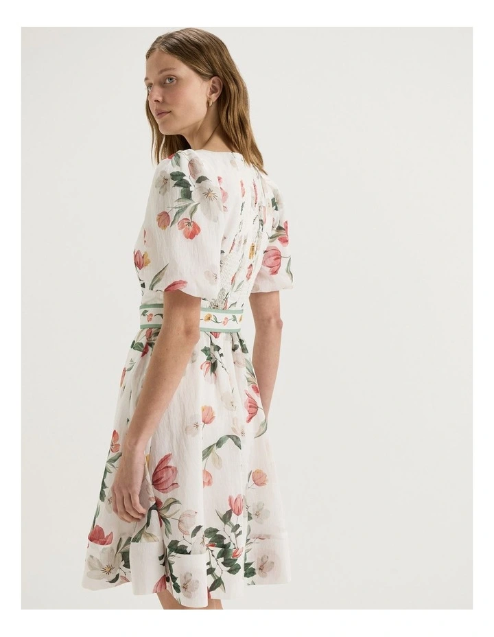 Gardenia Mini Dress in Ivory image 2