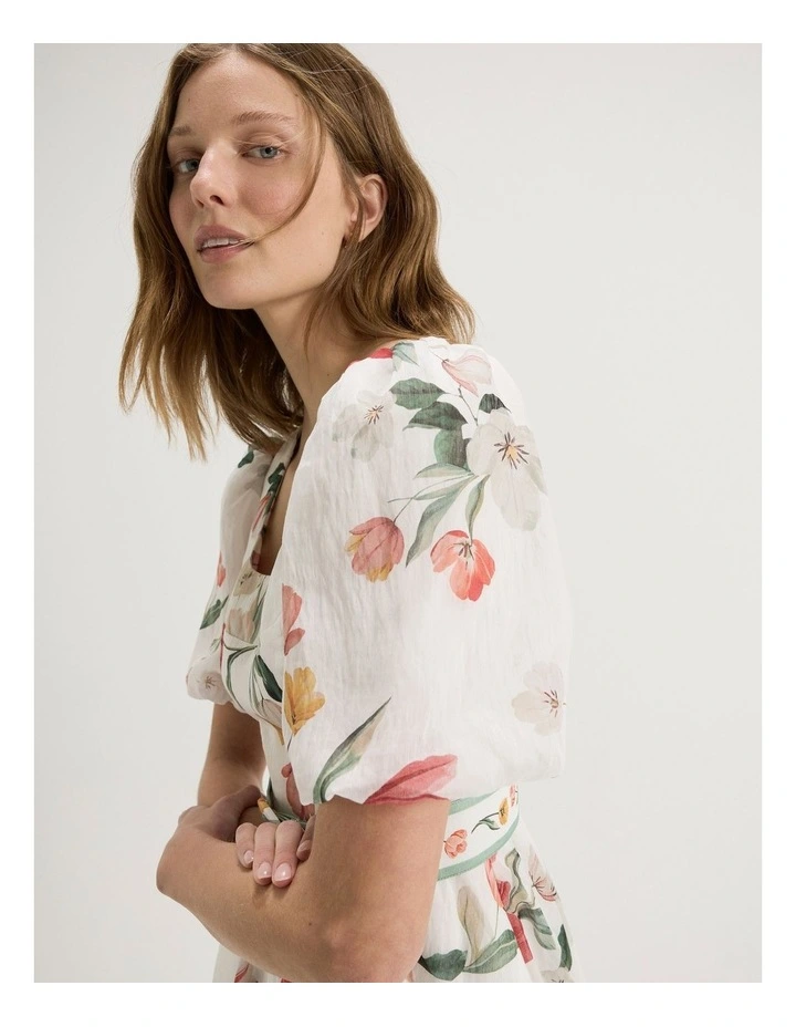 Gardenia Mini Dress in Ivory image 4