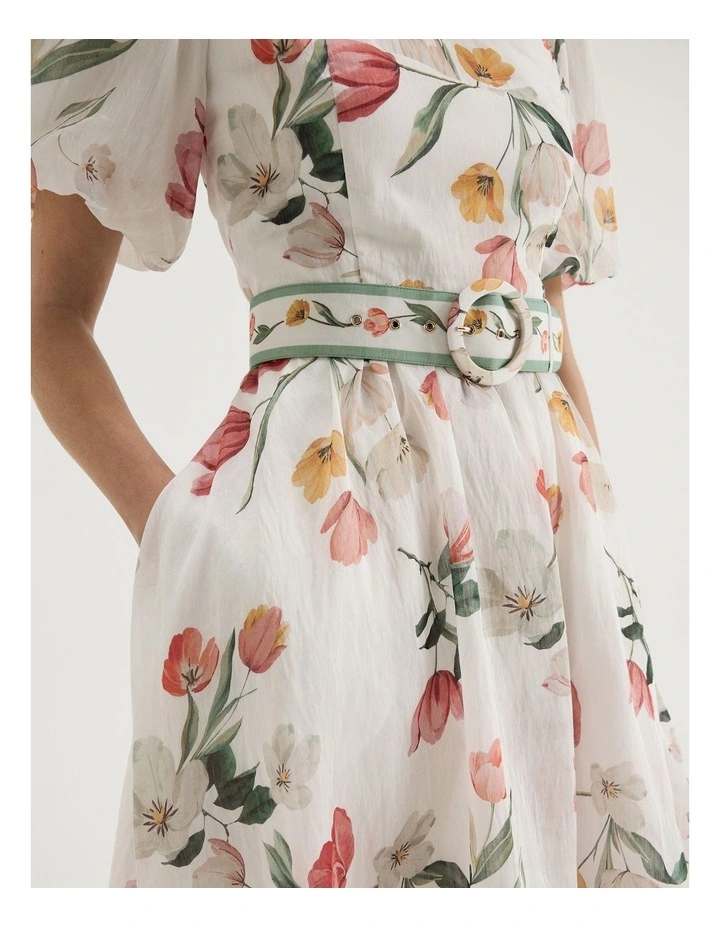 Gardenia Mini Dress in Ivory image 5