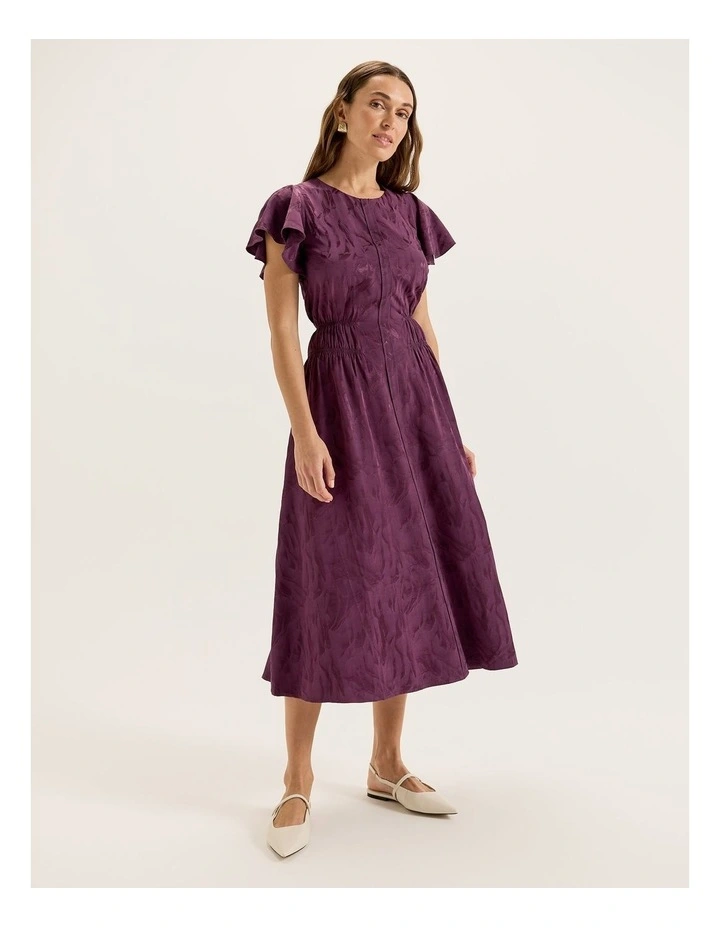 Lotus Midi Dress in Plum image 1