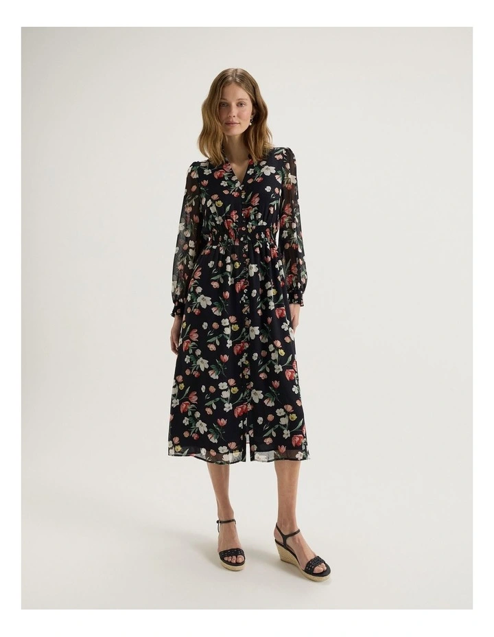 Gardenia Midi Dress in Ink image 1