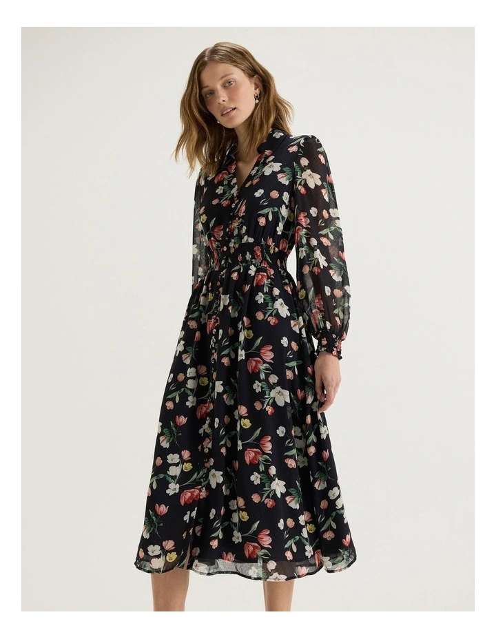 Gardenia Midi Dress in Ink image 3