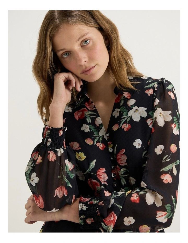 Gardenia Midi Dress in Ink image 4
