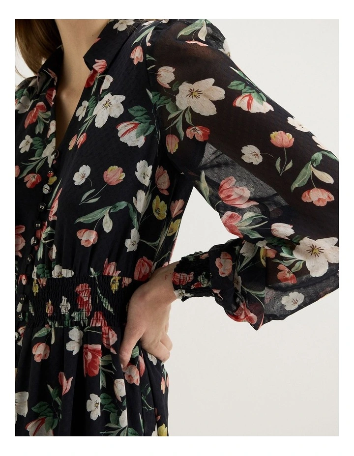 Gardenia Midi Dress in Ink image 5