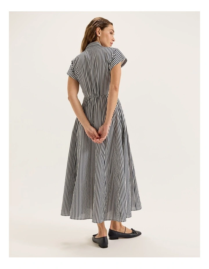 Denver Stripe Shirtdress in Ivory image 2