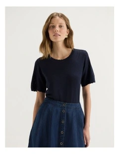 Carmen Knit Top in Ink