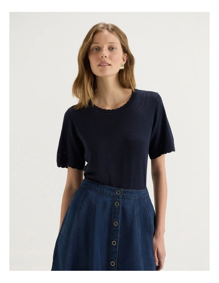 Carmen Knit Top in Ink image 1