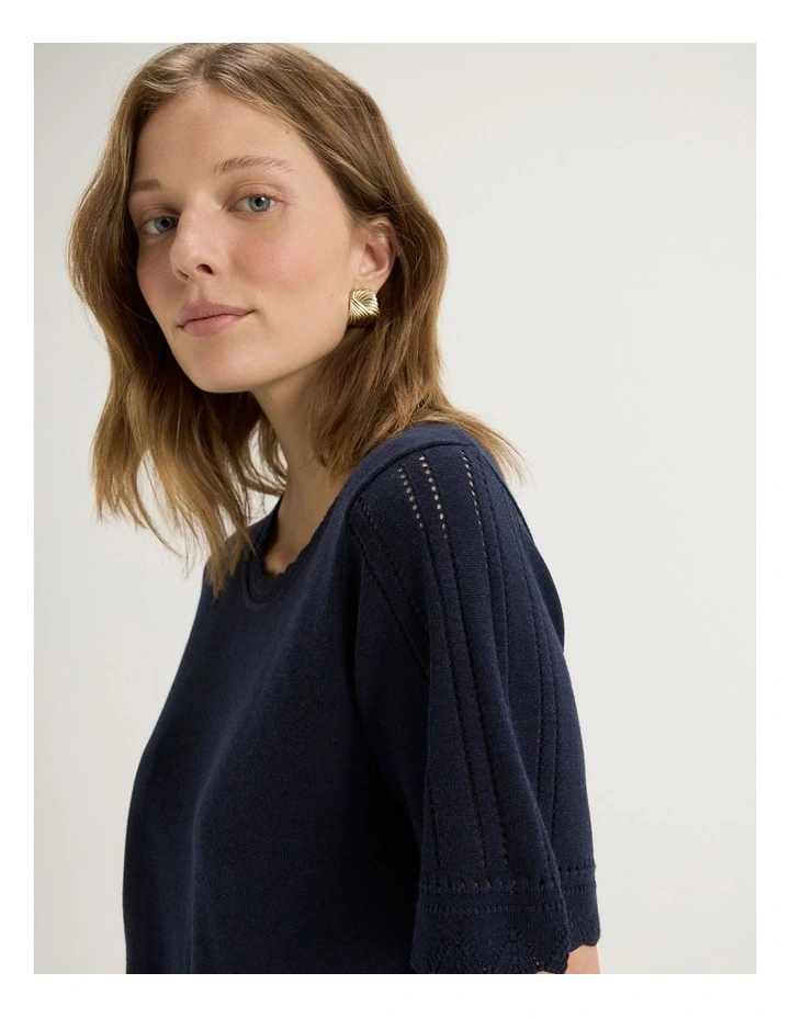 Carmen Knit Top in Ink image 4