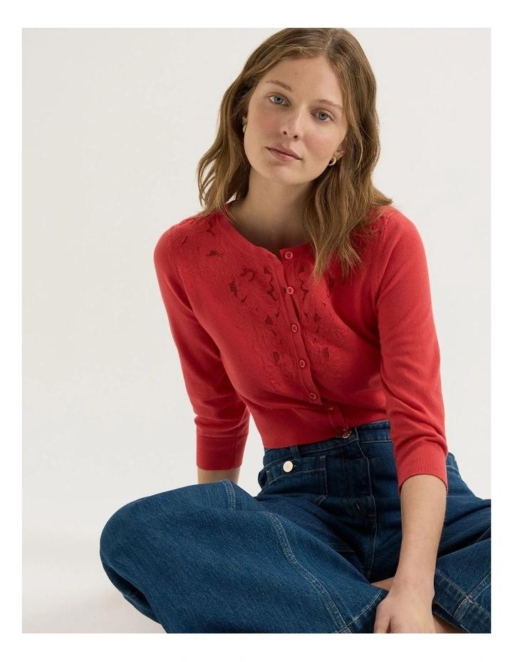 Tulip Cardigan in Tomato image 3