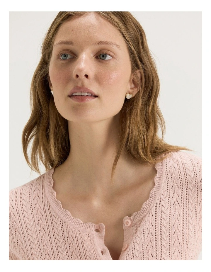 Hazel 3/4 Sleeve Cardigan in Soft Pink image 3