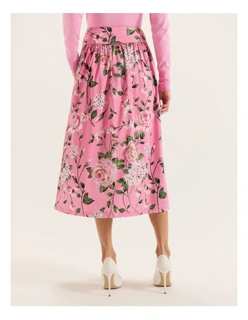 Camellia Midi Skirt in Pink