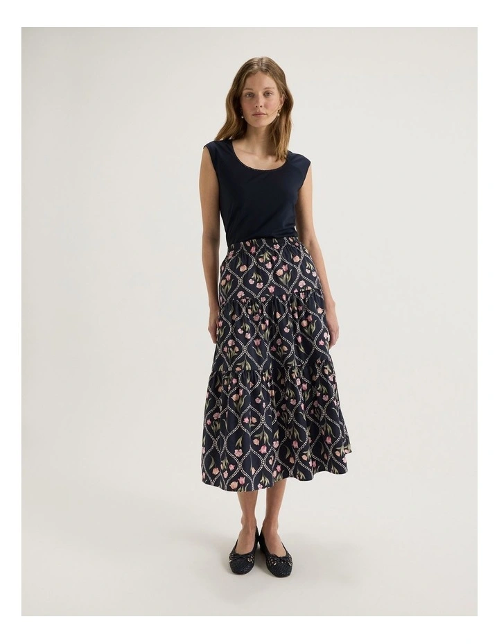 Tulip Midi Skirt in Ink image 1