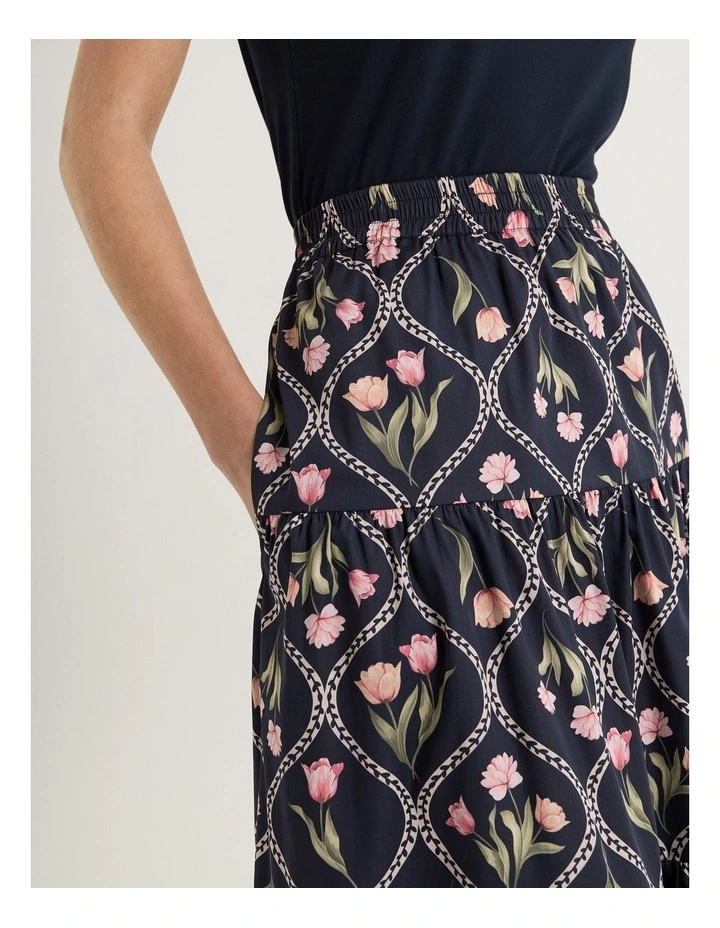 Tulip Midi Skirt in Ink image 3