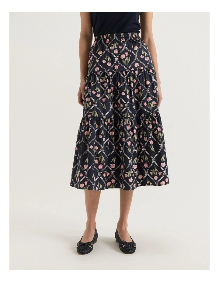 Tulip Midi Skirt in Ink image 5