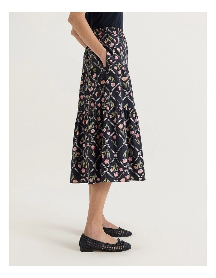 Tulip Midi Skirt in Ink image 6