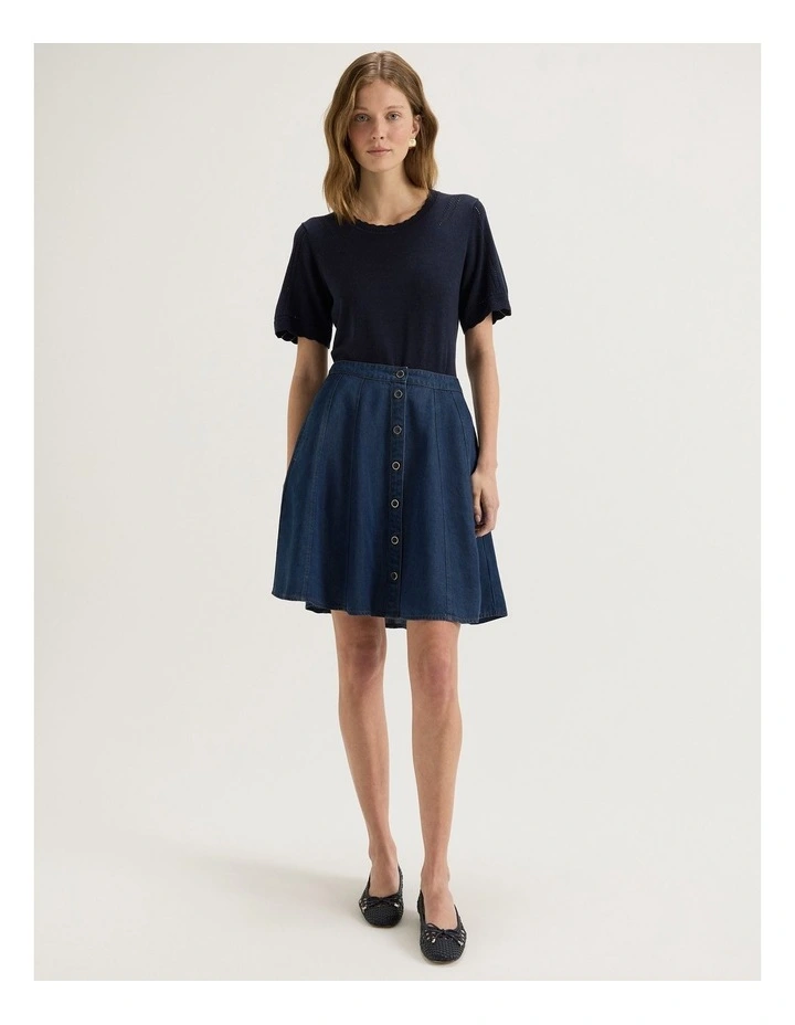 Basilica Denim Skirt in Mid Indigo image 1