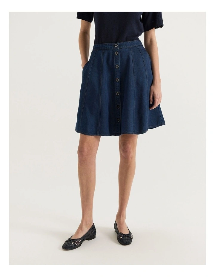 Basilica Denim Skirt in Mid Indigo image 3