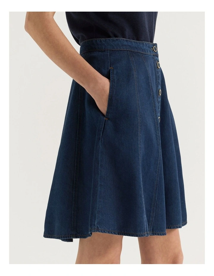 Basilica Denim Skirt in Mid Indigo image 4