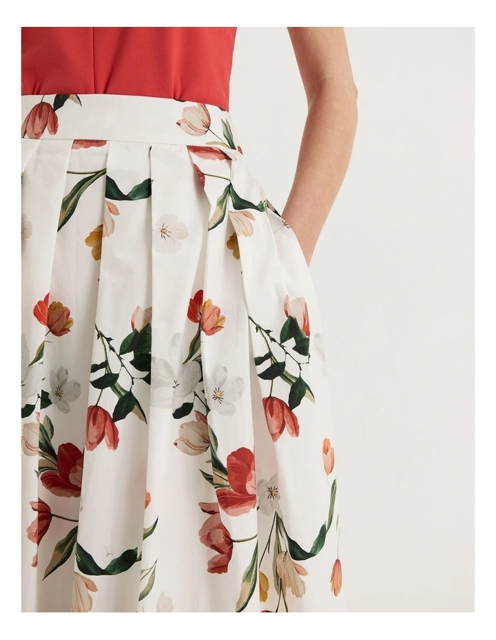 Gardenia Midi Skirt in Ivory image 3