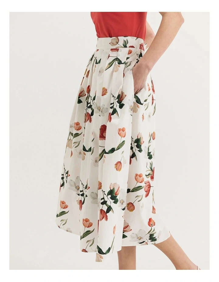 Gardenia Midi Skirt in Ivory image 4