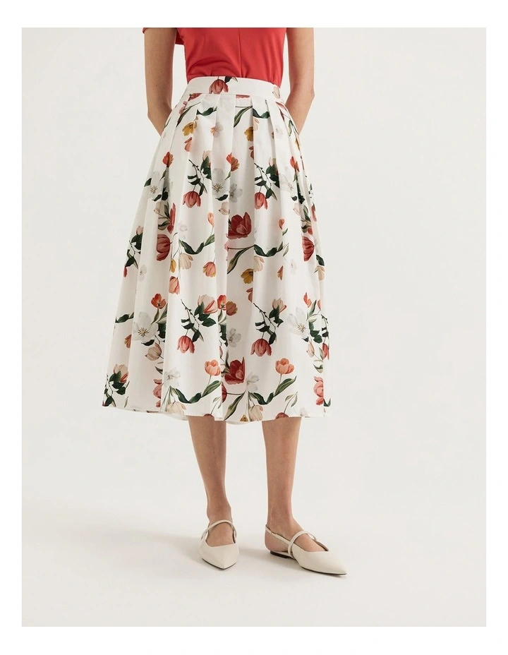 Gardenia Midi Skirt in Ivory image 5