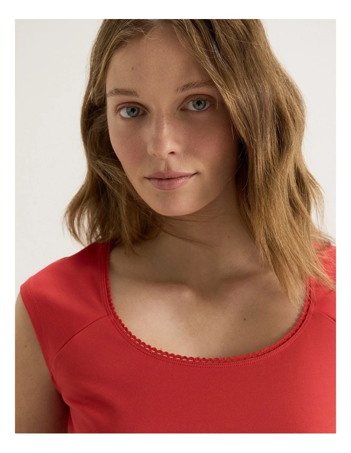 Heather Tank in Tomato image 3