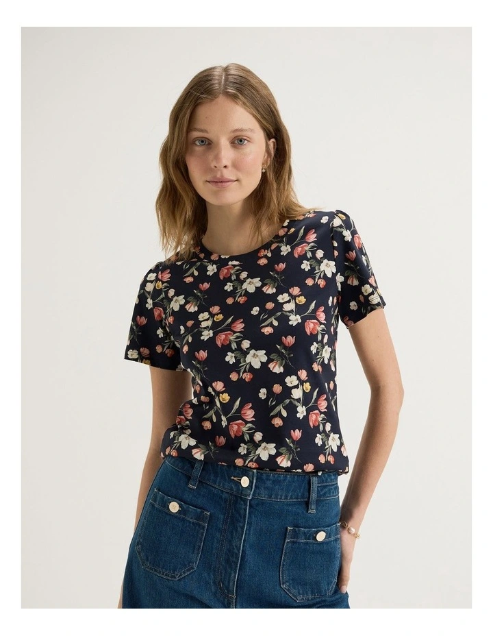 Gardenia Tee in Ink image 1
