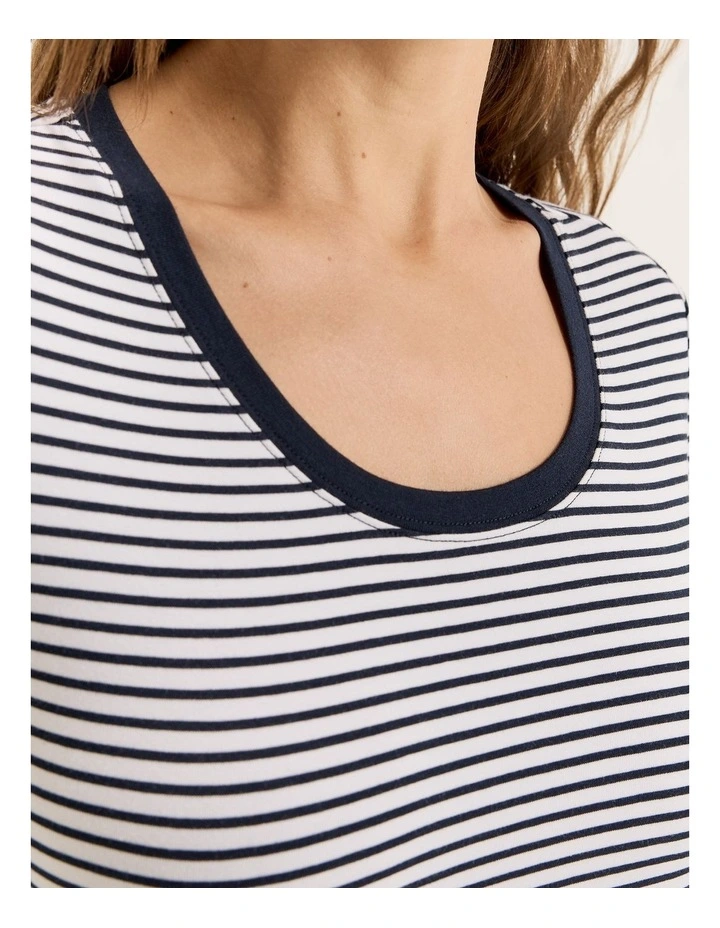 Maisey Stripe Top in Ivory image 4