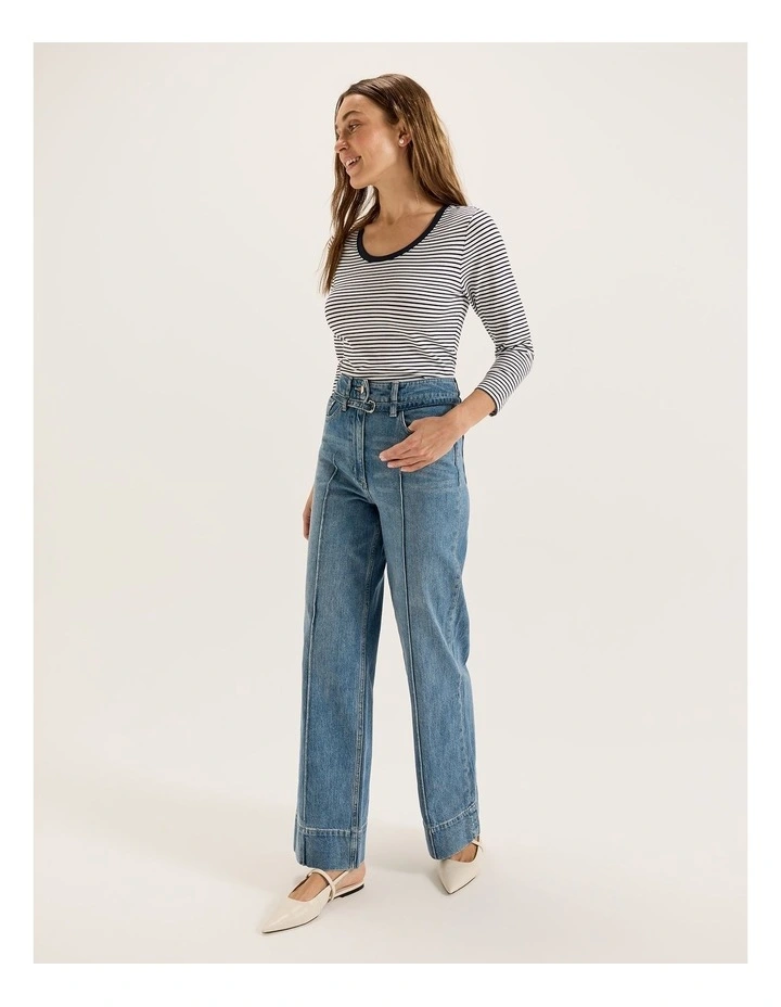 Maisey Stripe Top in Ivory image 6