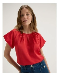 Catalina Blouse in Tomato