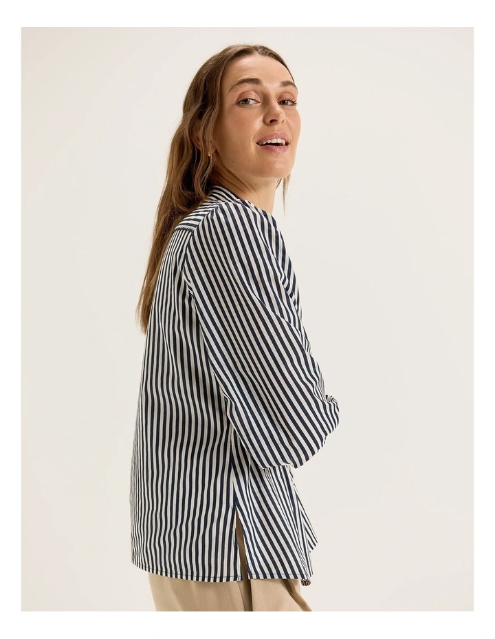 Denver Stripe Blouse in Ivory image 5