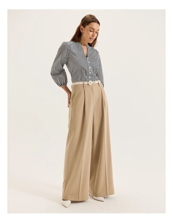Denver Stripe Blouse in Ivory image 6