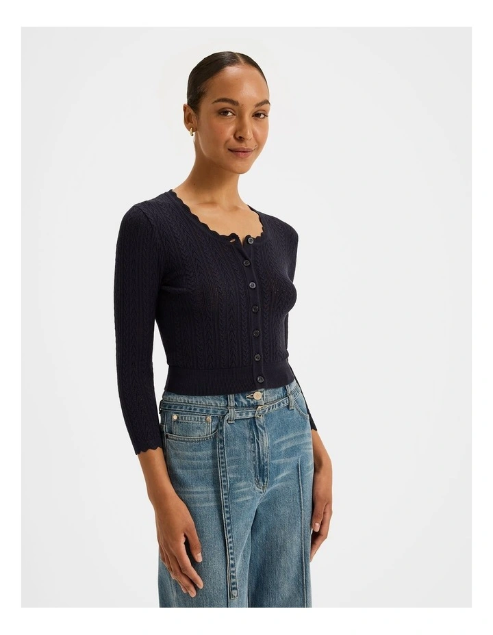 Hazel 3/4 Sleeve Cardigan in Ink image 3