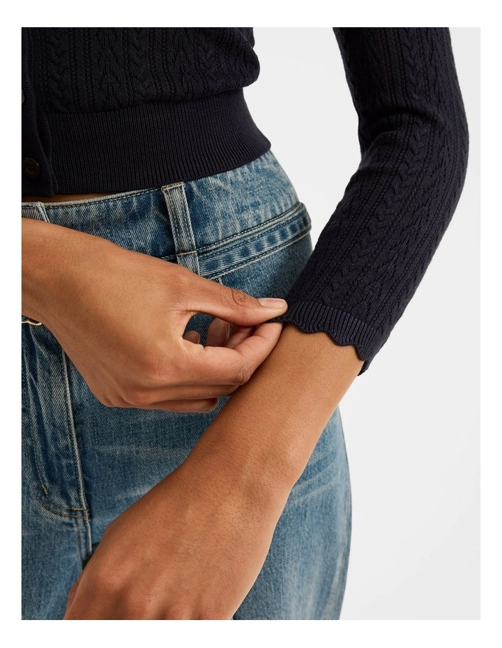 Hazel 3/4 Sleeve Cardigan in Ink image 5