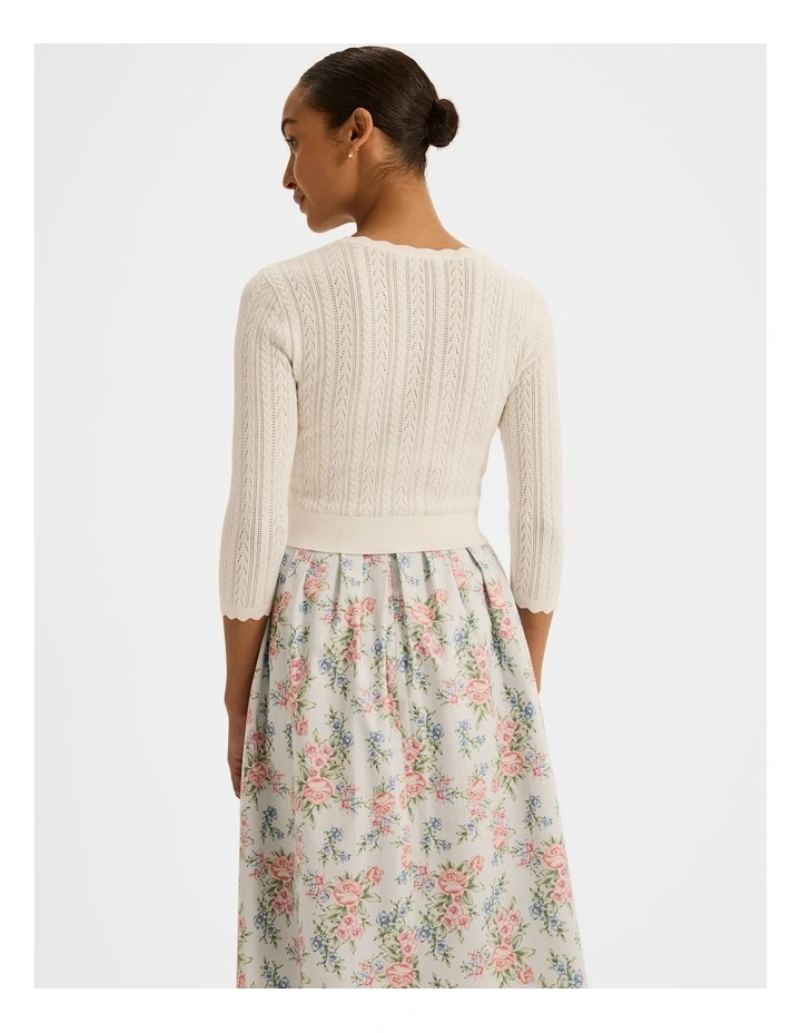 Hazel 3/4 Sleeve Cardigan in Ivory image 2